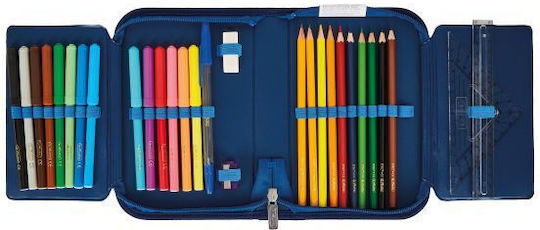 Herlitz Shark Pencil Case Full 19pcs Blue