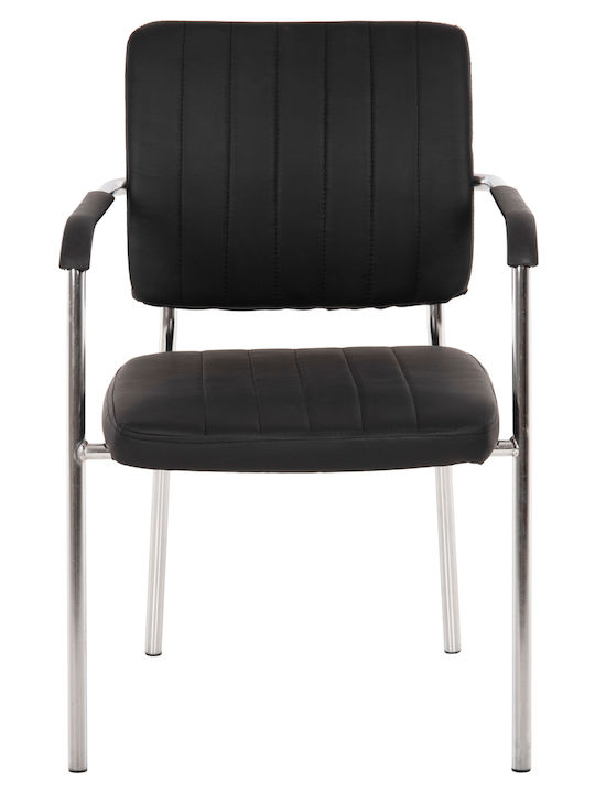 Armchair Visitor Questa with Arms Black 54x62x84cm 1pcs