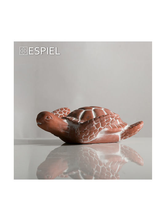 Espiel Decorative Turtle made of Ceramic in Teracotta 22.5x19x7cm 1pcs
