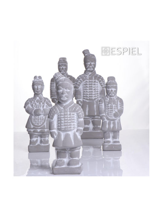 Espiel Decorative Figurines made of Concrete Warrior 10x7x26cm 4pcs