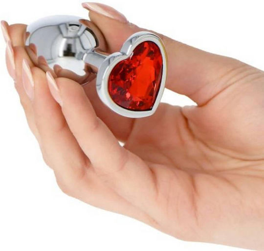 SMD Analspielzeug Anal Plug S 7cm Silber Rotes Herz