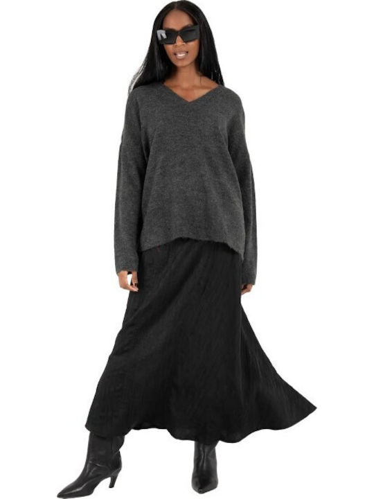 Damen Pullover mit V-Ausschnitt Gray