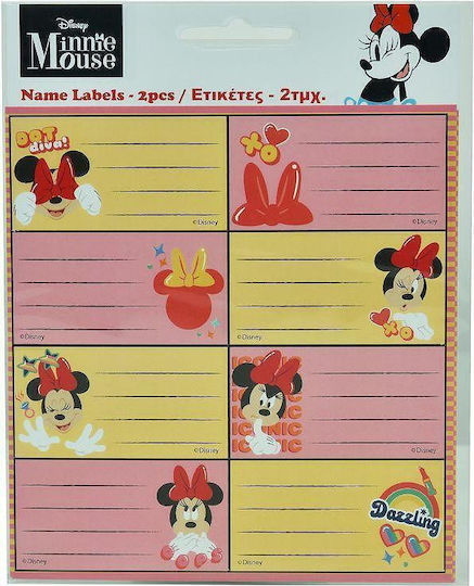 Gim Minnie Notebook Labels 8x4cm 16 Pieces