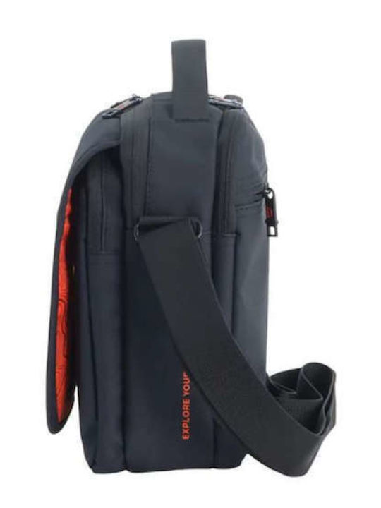 Herren Schulter / Crossbody Tasche Schwarz