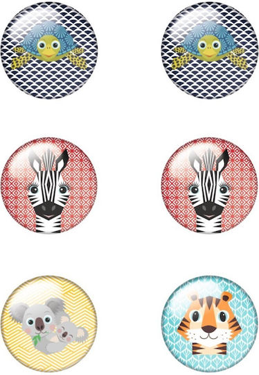 Herlitz Cute Animals Σετ Μαγνητάκια Μεταλλικά 3εκ. 6τμχ