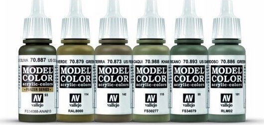 Acrylicos Vallejo Paint Σετ Χρώματα Μοντελισμού 18ml 6τμχ