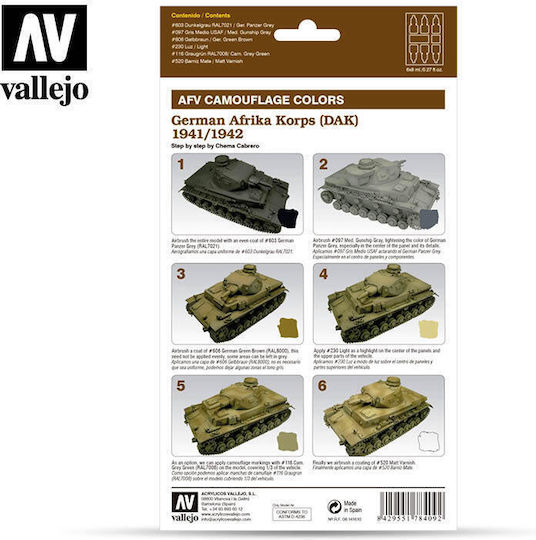 Σετ Χρώματα Μοντελισμού German Afrika Korps 6τμχ 922