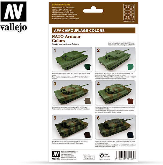 Σετ Χρώματα Μοντελισμού Nato Armour Colors 78413 6τμχ