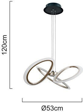Powertech Adjustable Pendant Light Gold 53x53x120cm