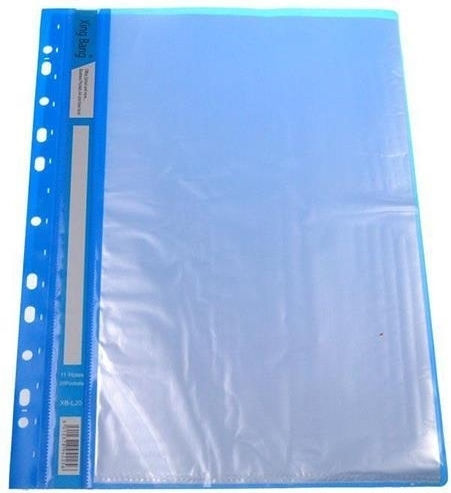 Next Clipboard Flexible with 20 plastic sleeves Slides for Paper A4 Blue 1pcs