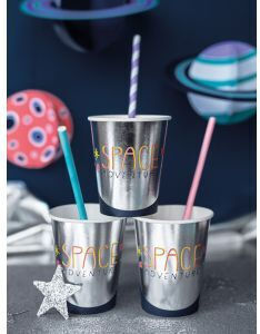 PartyDeco Καλαμάκι Χάρτινο Ροζ 1τμχ