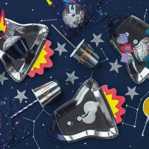 PartyDeco Καλαμάκι Χάρτινο Μωβ 1τμχ