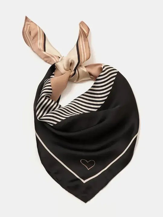 Satin Schal Lineares Beiges