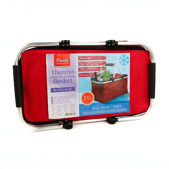 Family Enterprise Coș Echipament Pentru Picnic 28x49cm În Culoare Roșie