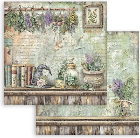 Χαρτιά Scrapbooking 10τεμ 30.5×30.5cm Stamperia Herbarium Silvae