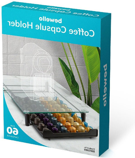 Suport Metalic Capsule Cafea – 60 Capsule Nespresso – 410 X 260 X 60 Mm – Negru Mat