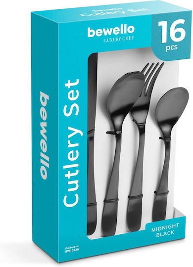 Bewello Set de Tacâmuri Negre 16buc