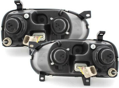 Front Angel Eyes Lights Vw Golf Iii Black H1 Bulbs Set 2 Pieces