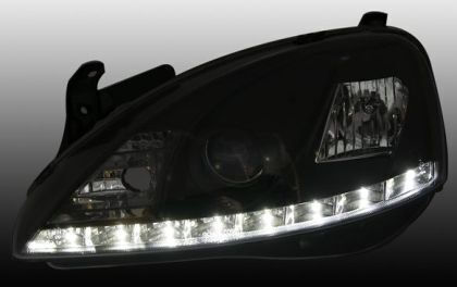 Lumini Frontale LED Opel Corsa C 2001-2006 Lămpi Negre H1 Set 2 Bucăți Opel Sonar