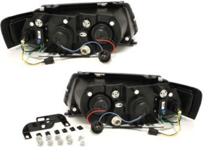 Front Led Lights Vw Passat 3b/b5 1997-2000 Black H1 Bulbs Set 2 Pieces Swv08gxb