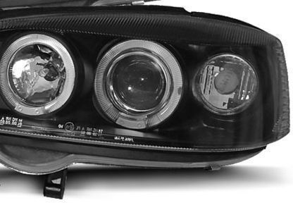 Front Led Angel Eyes Car Bulbs Opel Astra G 1998-2004 Black H1 Bulbs Set 2 Pieces Swo01b