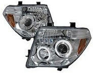 Vordere Autolampen Led Engelsaugen Nissan Navara Pathfinder 2005-2009 Chrom Lampen H1 Satz 2 Stück
