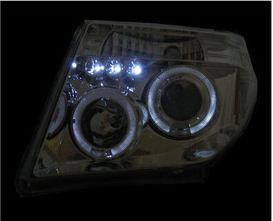 Vordere Autolampen Led Engelsaugen Nissan Navara Pathfinder 2005-2009 Chrom Lampen H1 Satz 2 Stück