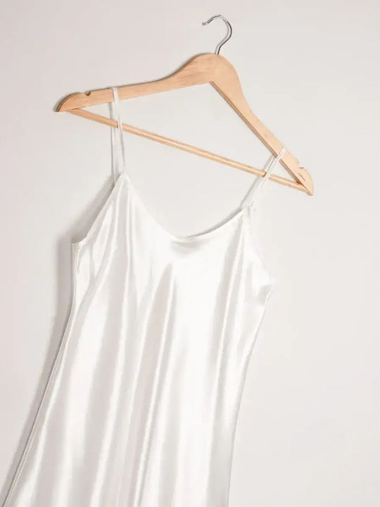 Set Bridal Satin Robe 2 Pieces White Size 2XL