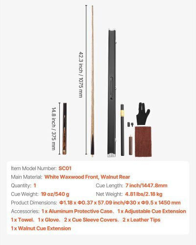Vevor Snooker Folding Cue 145cm