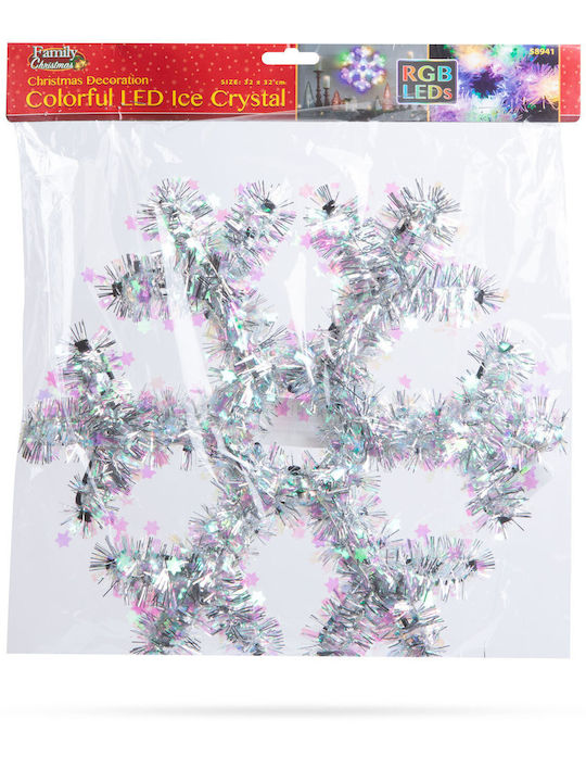 Decorațiune De Crăciun Fulgi De Zăpadă Led Colorați 32 Cm