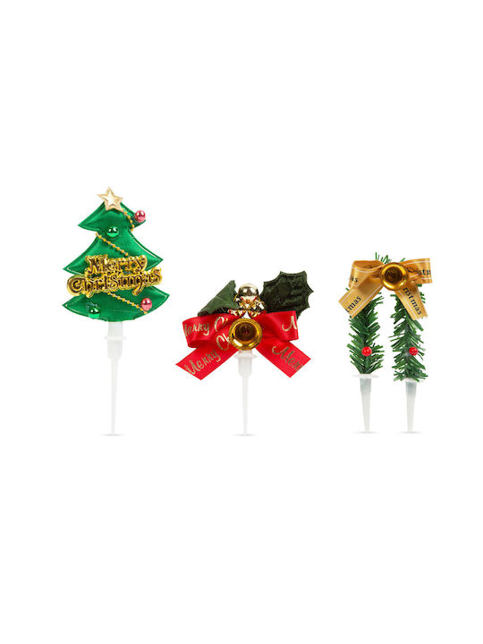 Decoration Σετ Χριστουγεννιάτικα Toppers με Επιγραφή 3τμχ