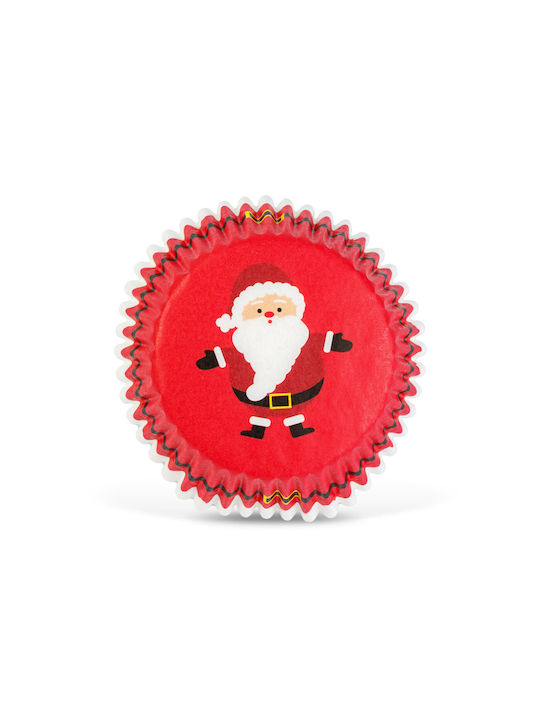Σετ Χριστουγεννιάτικες Χάρτινη Βάση Cupcake Άγιοι Βασίληδες 7.2εκ. 40τμχ