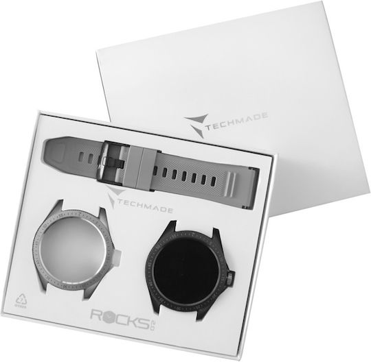 Techmade Rocks 2.0 36mm Smartwatch mit Pulsmesser (Schwarz)