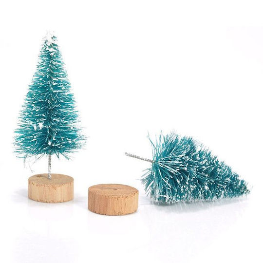 Set 3 Christmas Decorative Trees Zola Different Sizes 6.9 12 Cm Plastic Snow Pattern