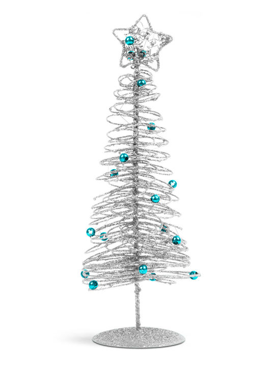 Metallic Christmas Tree Christmas Ornament 28 Cm Silver