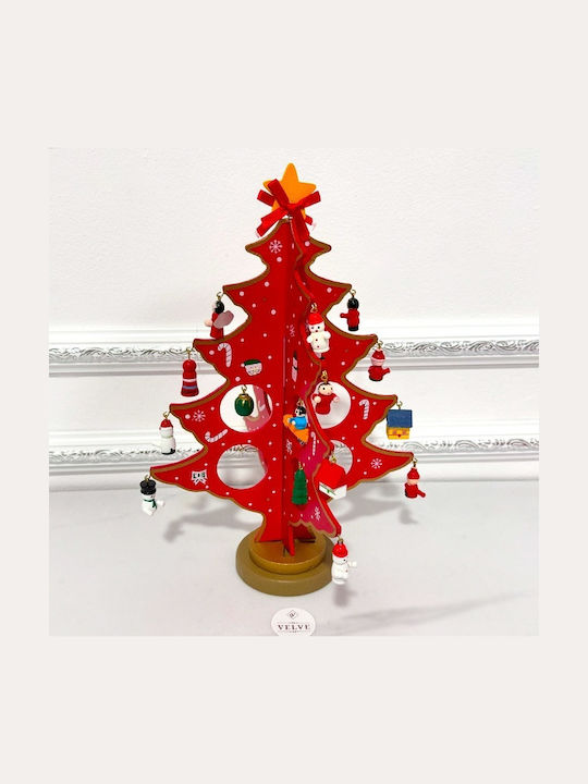 Christmas Decoration Diy Craft Miniature Christmas Tree Baubles 30 X 25 Cm Red