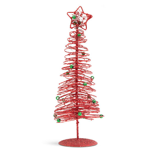 Metallischer Weihnachtsbaum Weihnachtsdekoration 28 cm Rote
