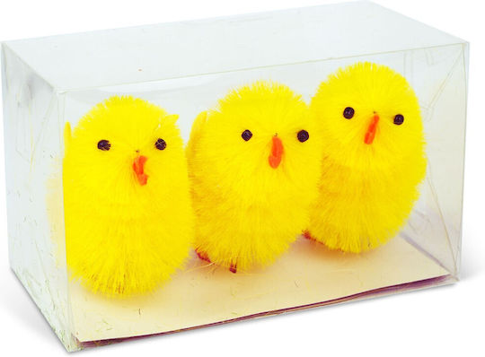 Easter Decoration Chick Set Yellow 6.7 X 5 Cm 3 Pieces Pack