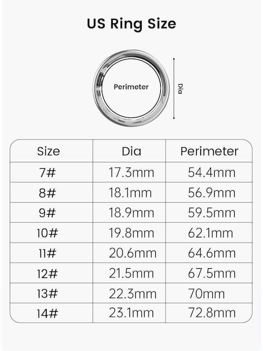 Kyklō Smart Ring 17.3mm Waterproof with Heart Rate Monitor Silver