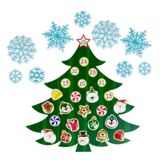 Calendar Advent cu Abțibild de Crăciun pentru Perete
