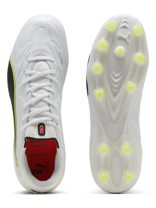 PUMA King 20 Pro Fußballschuhe mit Stollen Weiß