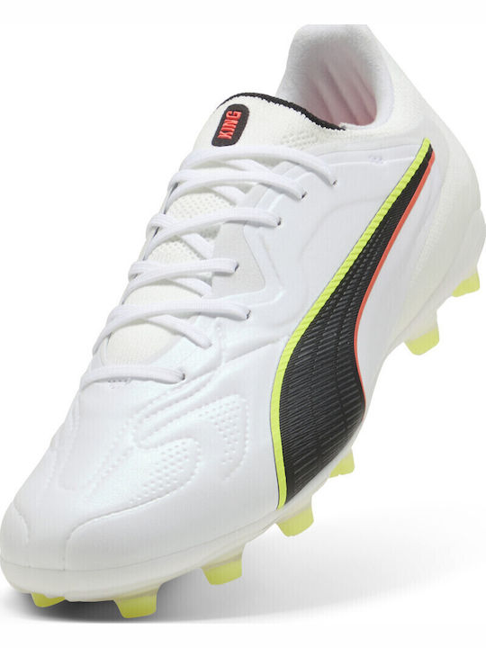 PUMA King 20 Pro Fußballschuhe mit Stollen Weiß