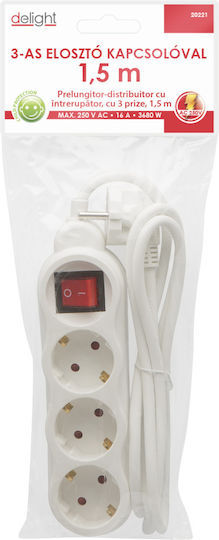 Delight Power Strip 3 Positions with Cable 1.5m