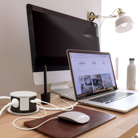 Delight Πολύπριζο 3 Θέσεων με USB-A και Καλώδιο 1.5m Ασημί