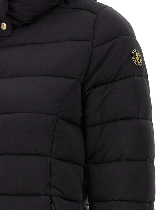 Jachetă de femei Puffer Impermeabilă și antivant Black