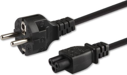 Savio Schuko - IEC C5 Cable 1.2m Μαύρο CL-67