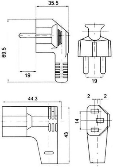 Schuko - IEC C13 Kabel 2m Schwarz (02.005.0058)
