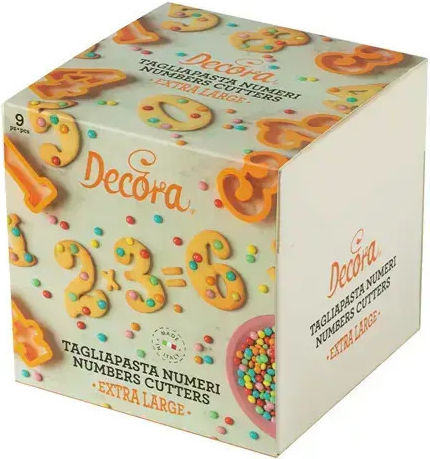 Plastic Cookie Cutters Large Numbers Set 9 Pieces Decora 7.5 X 5cm