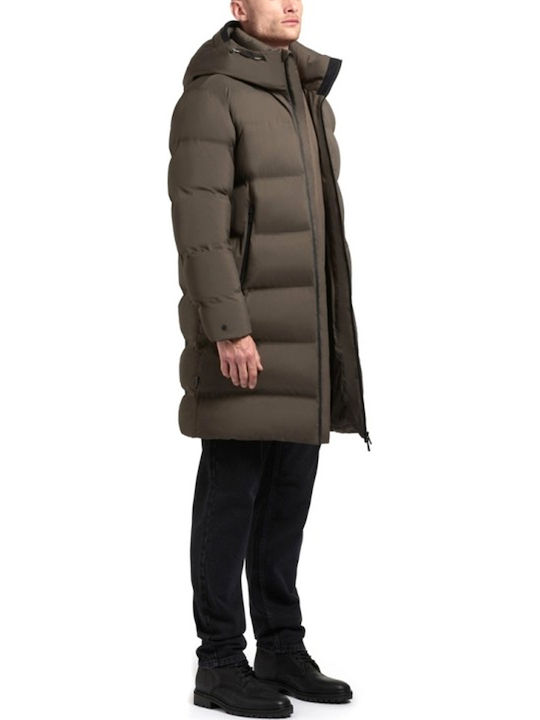 Μπουφάν Puffer Αδιάβροχο Χακί