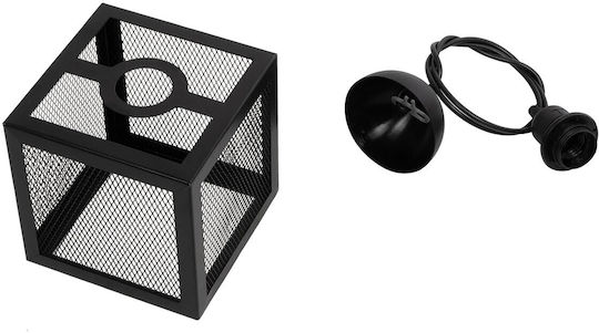 GloboStar Κρεμαστό Φωτιστικό Μαύρο με Ντουί E27 17x17x23εκ.